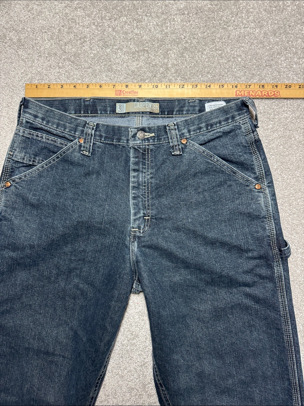 Lee Men's Relaxed Dark Blue Carpenter Jeans Size 34 x 34 Workwear - Picture 8 of 16